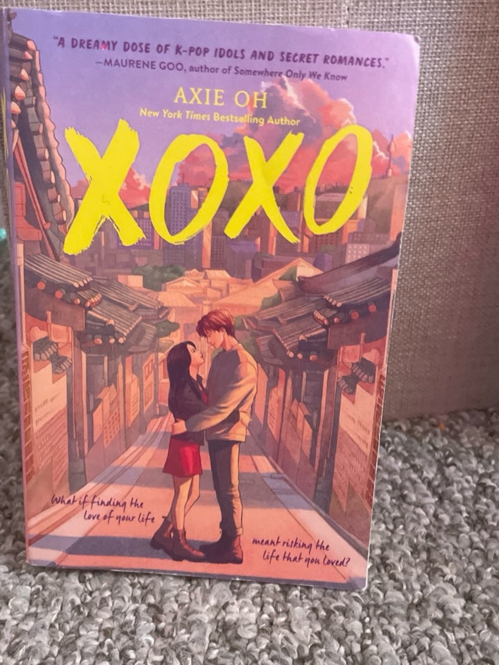 XOXO Wall Art Print in Purple and Yellow